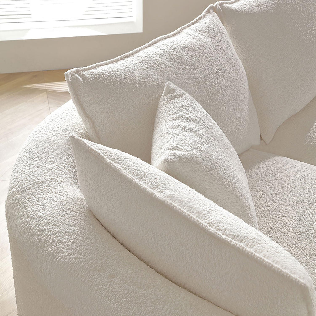 102.36" Curved Sectional Sofa, Gray Velvet 4-Seat Couch