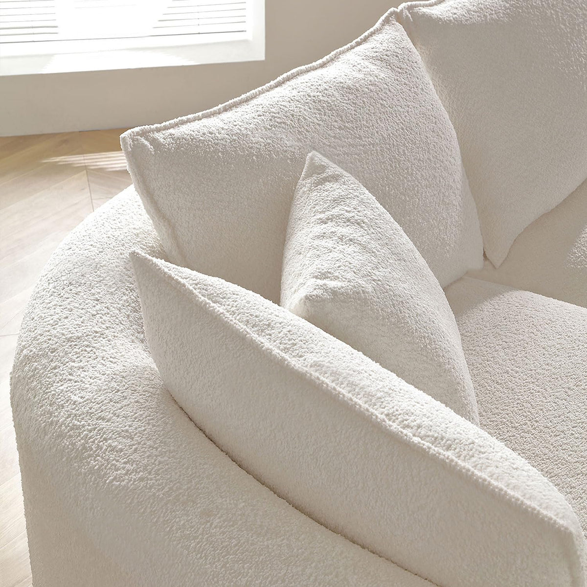 102.36" Curved Sectional Sofa, Gray Velvet 4-Seat Couch
