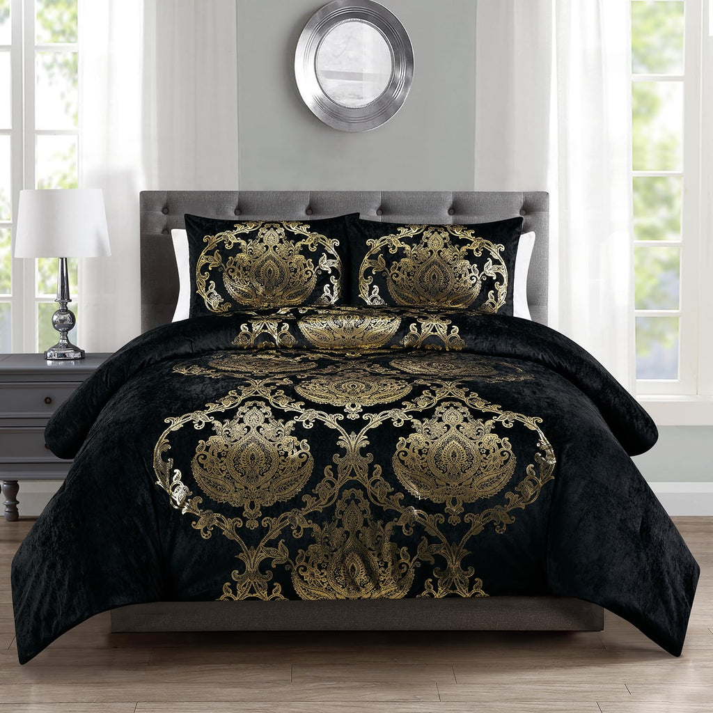 Sunshine Nicole Metallic Print Comforter Set