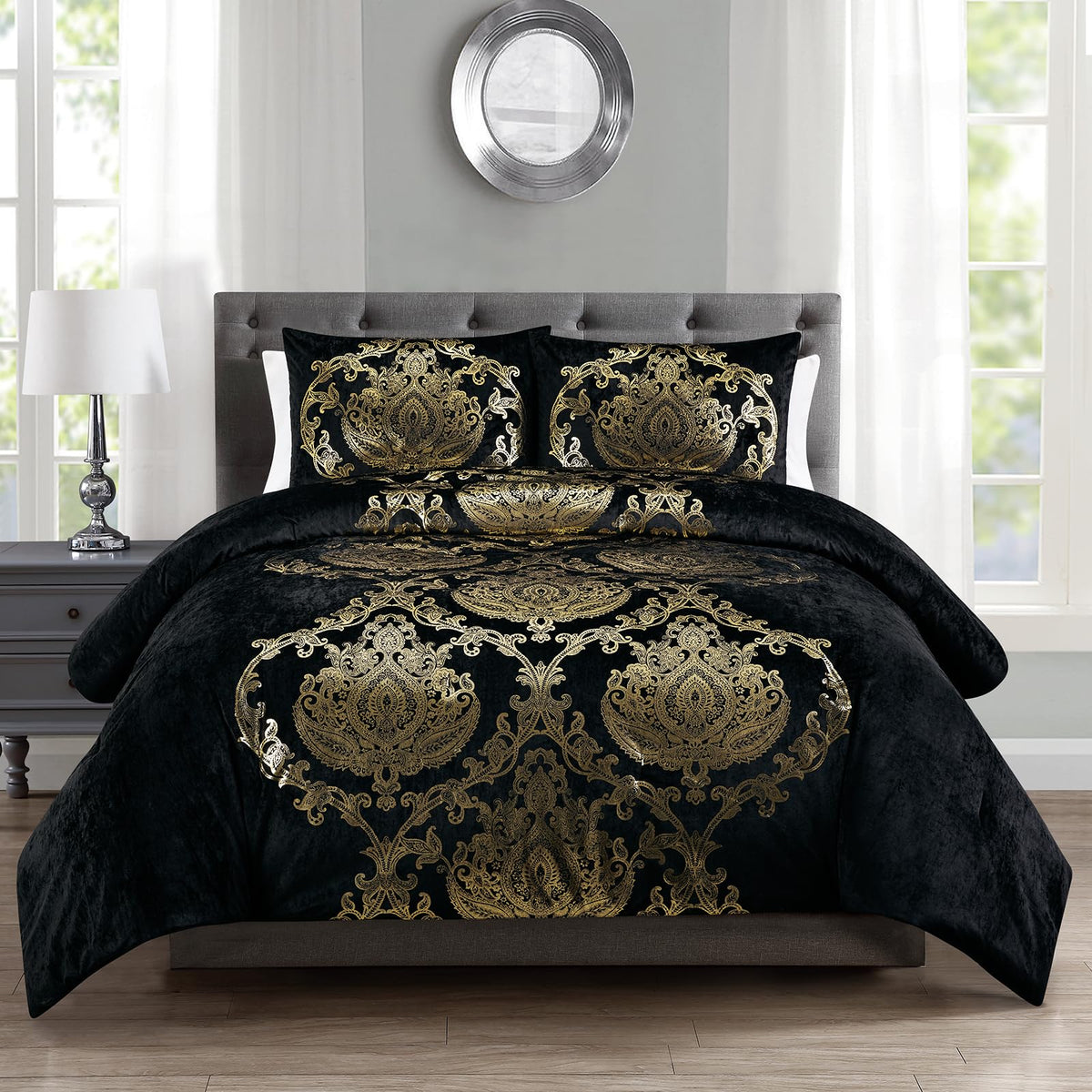Sunshine Nicole Metallic Print Comforter Set