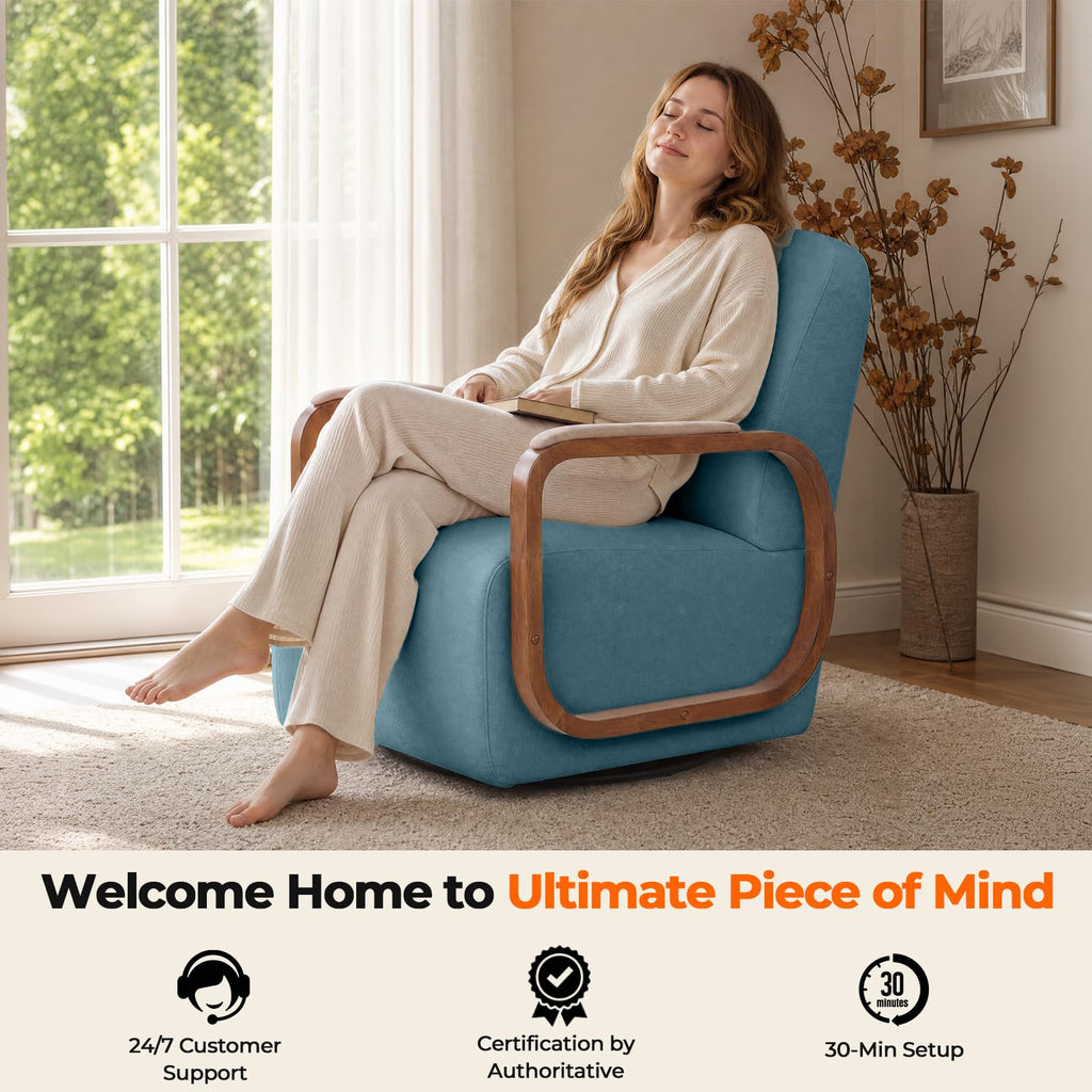 Couchus Swivel Accent Chair with Sturdy Base (Beige, Set of 2)
