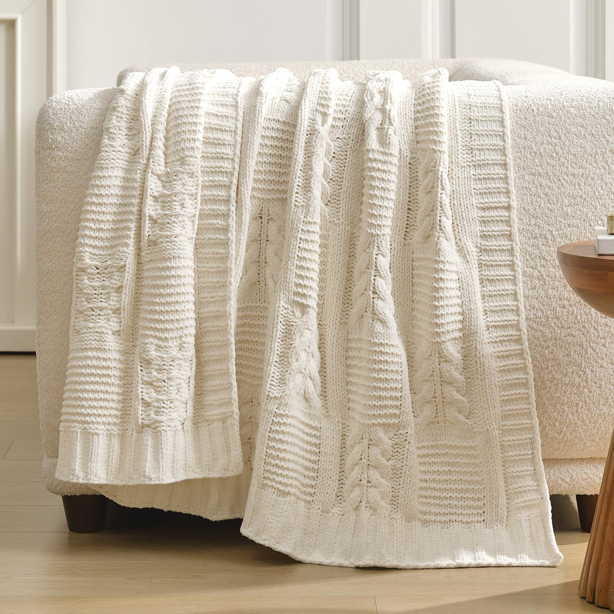 Moss-Stitch Chenille Throw Blanket