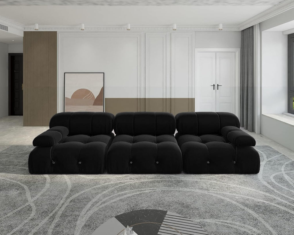 JACH Black Modular Sectional Sofa