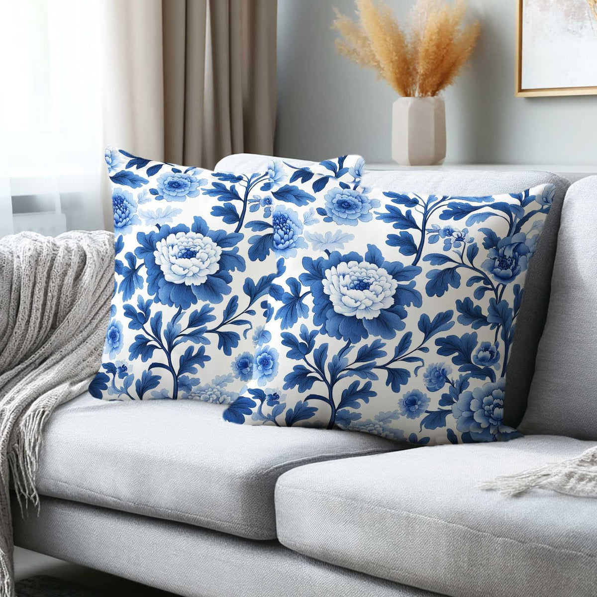 Teal Boho Mandala Throw Pillow Covers 18x18 Set of 2