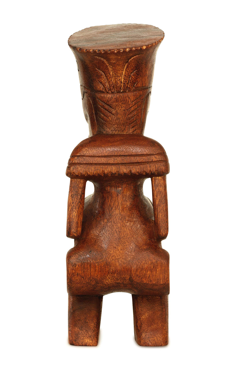 G6 Collection Handmade Wooden Primitive Tattoo Face Tribal Statue Sculpture Tiki