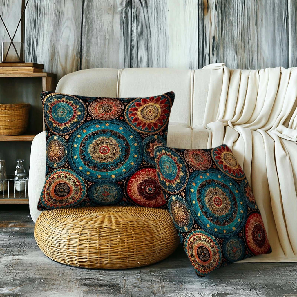Firmiso Rust Orange Mandala Throw Pillow Covers 18x18 Set of 2