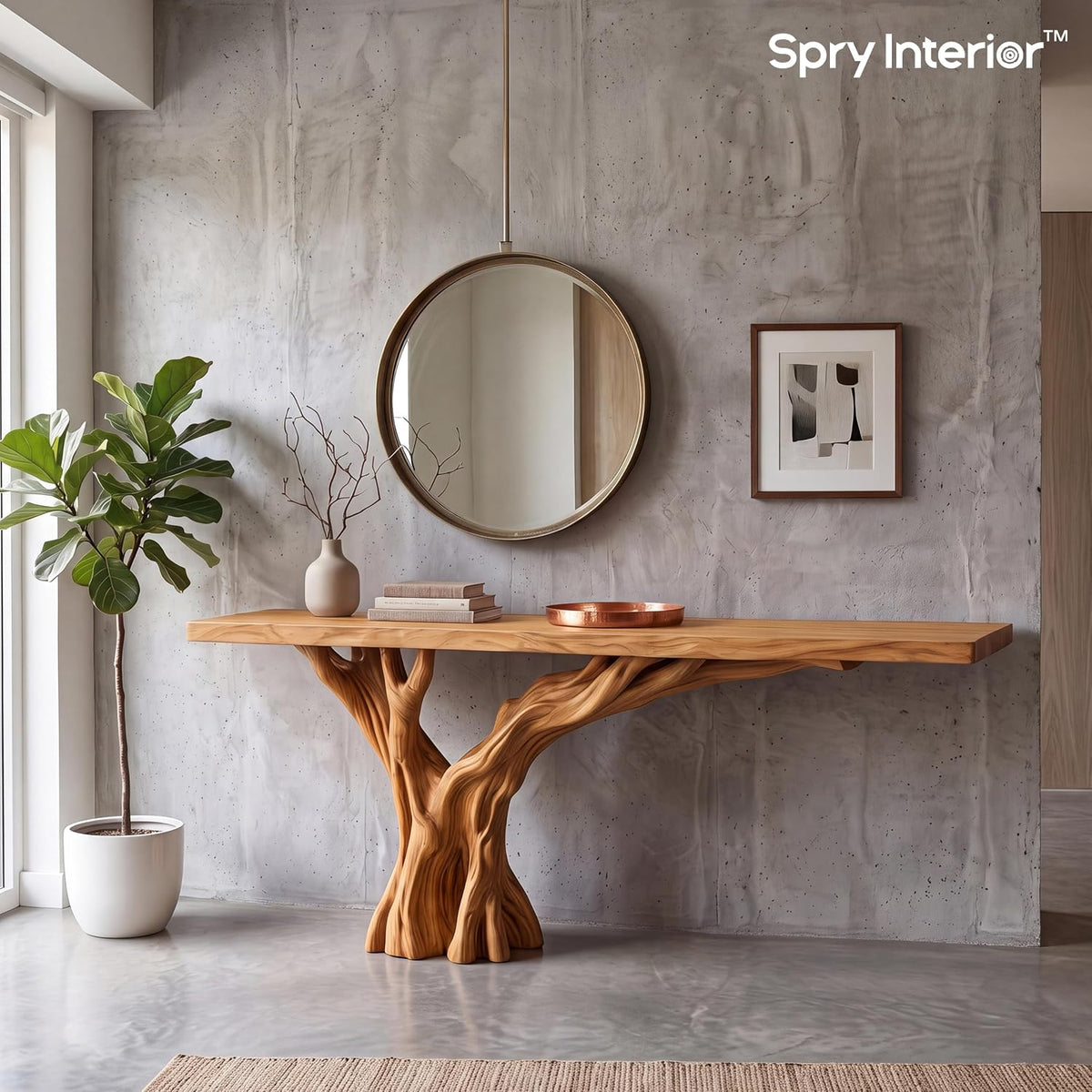 Hand-Carved Monkey Pod Console Table