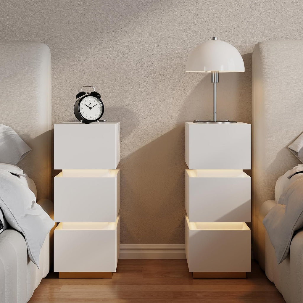 Narrow Smart Nightstand with Wireless Charging