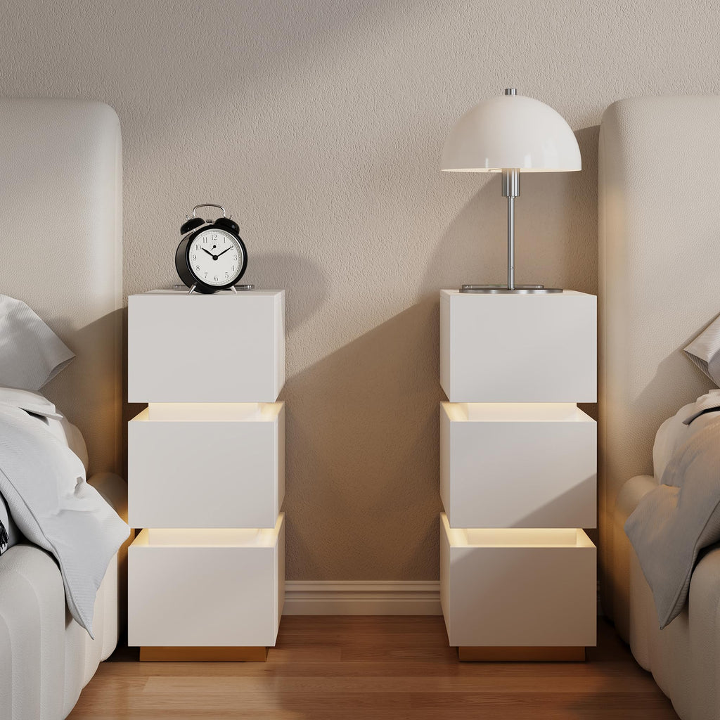 Narrow Smart Nightstand with Wireless Charging