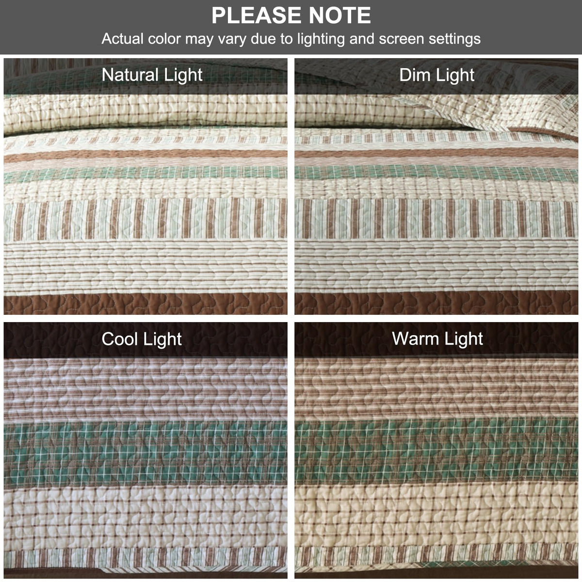 PANGUSHAN 100% Cotton Quilt Set Queen Size