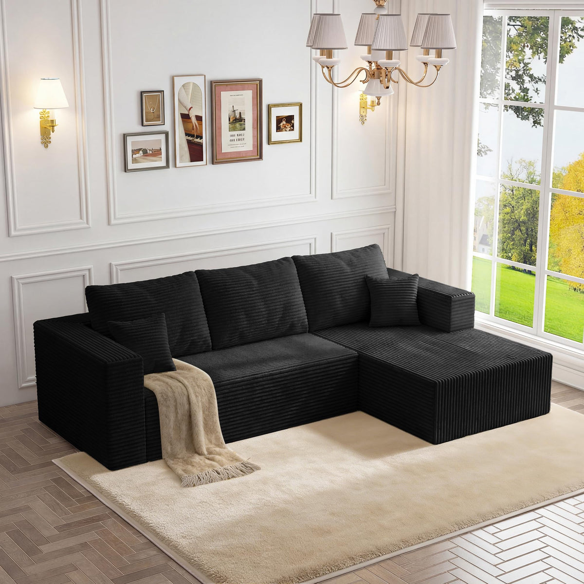 118" Modular Sectional Sofa with Chaise&Ottoman