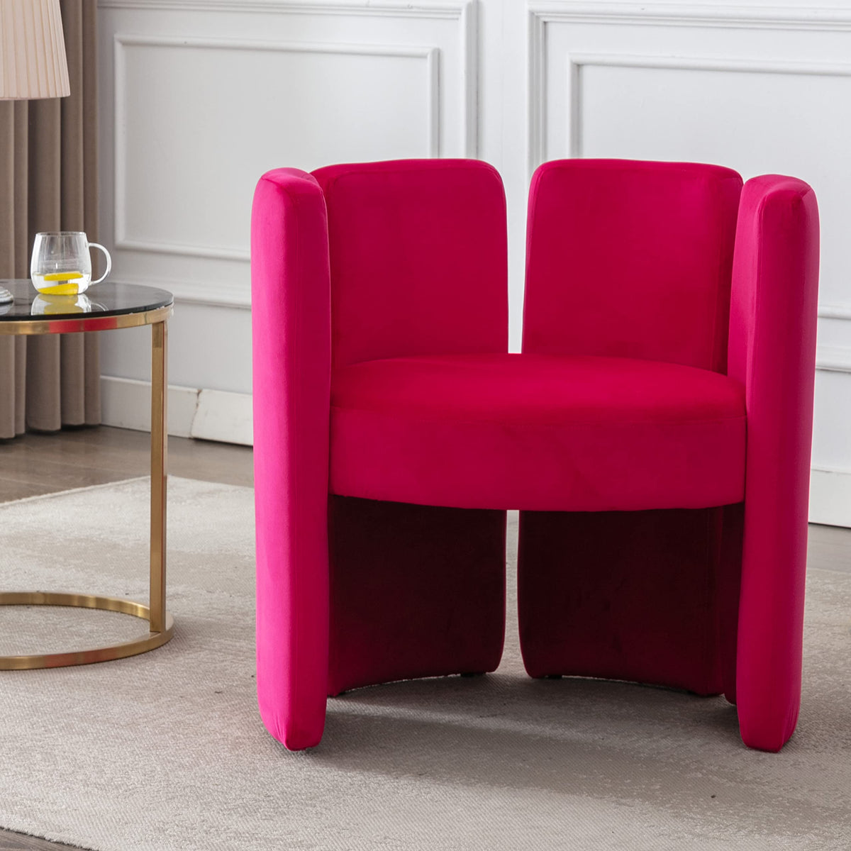 chairus Modern Accent Chair, Unique Velvet Barrel Reading Chair, Green