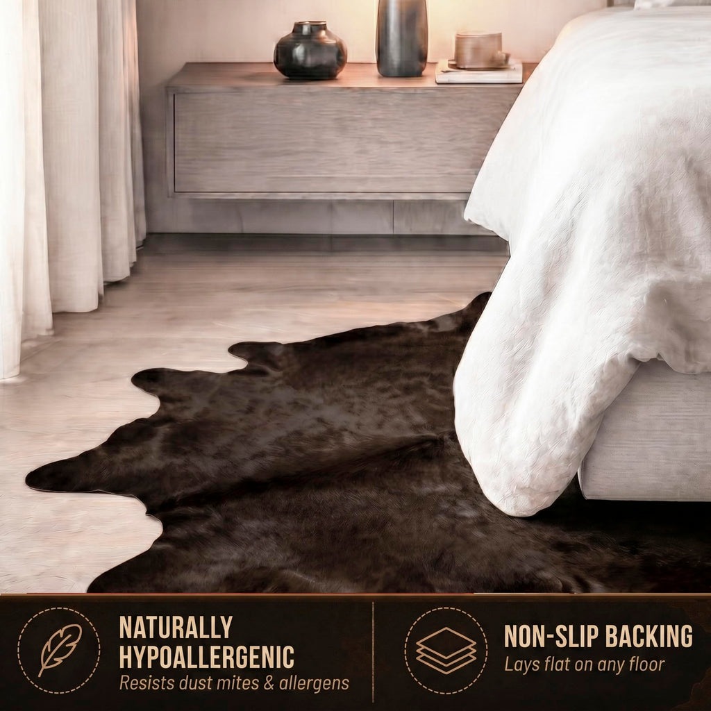 Natural Geneva Cowhide Area Rug, Off-White, 6 ft x 7 ft