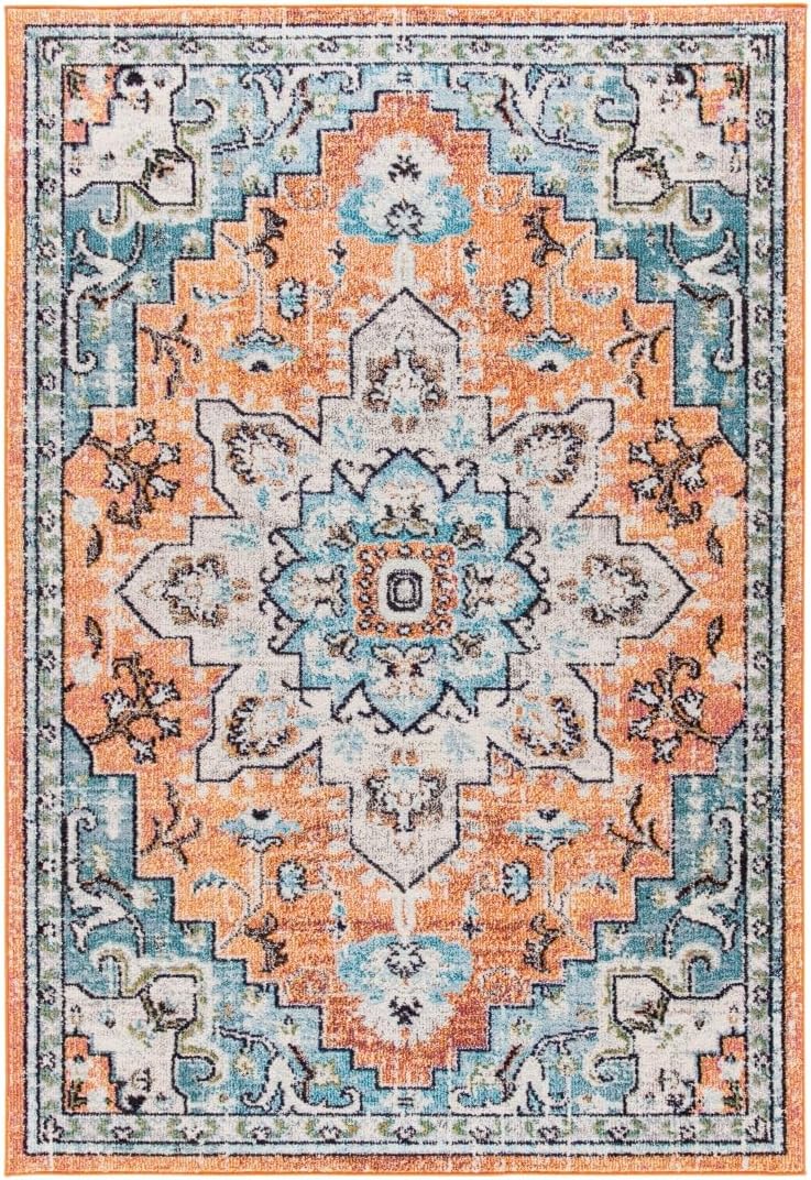 SAFAVIEH Madison Area Rug 8'x10', Traditional Ivory & Light Blue MAD473D