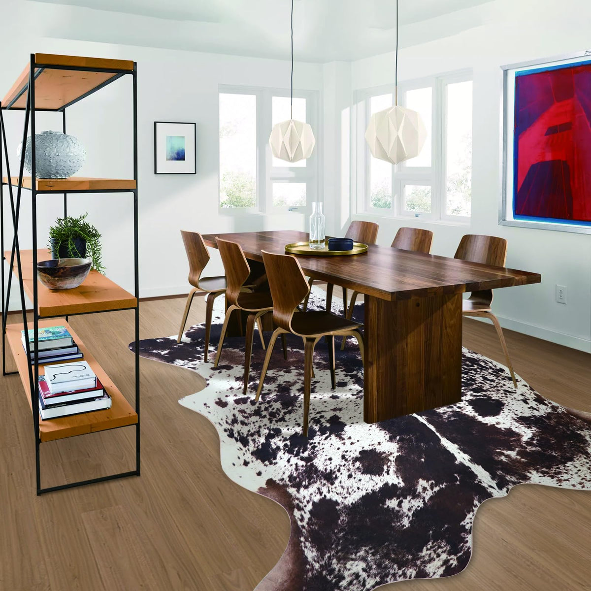 Faux Cowhide Rug 4.6x5.2 ft Cow Hide Faux Cowhide for Living Room Bedroom Dining