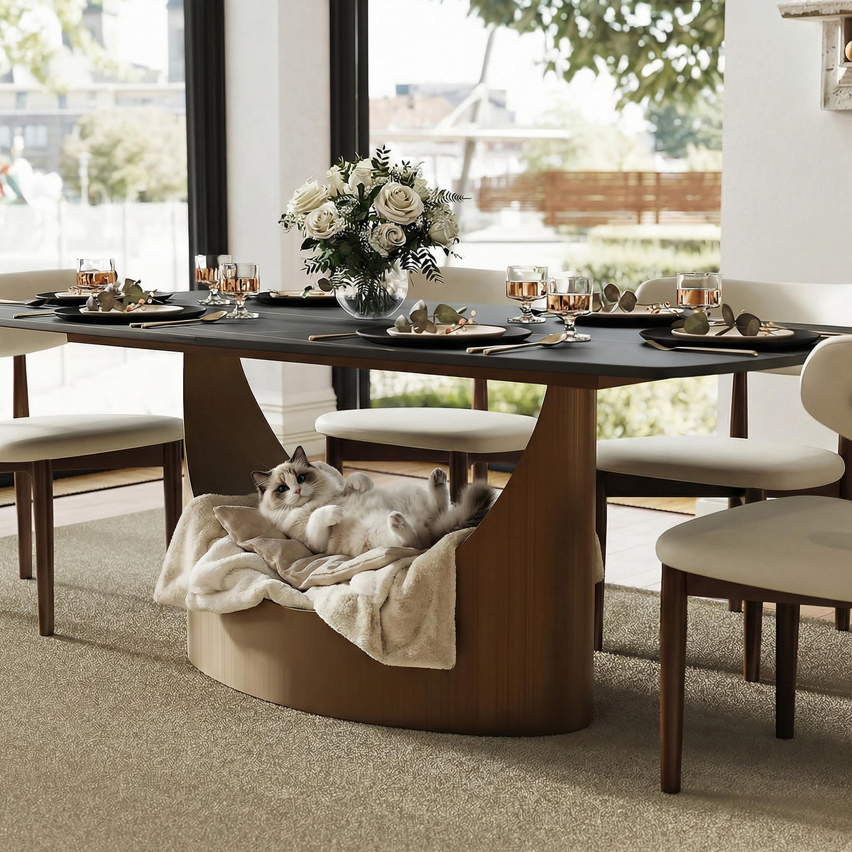 Hobart Sintered-Stone Dining Table