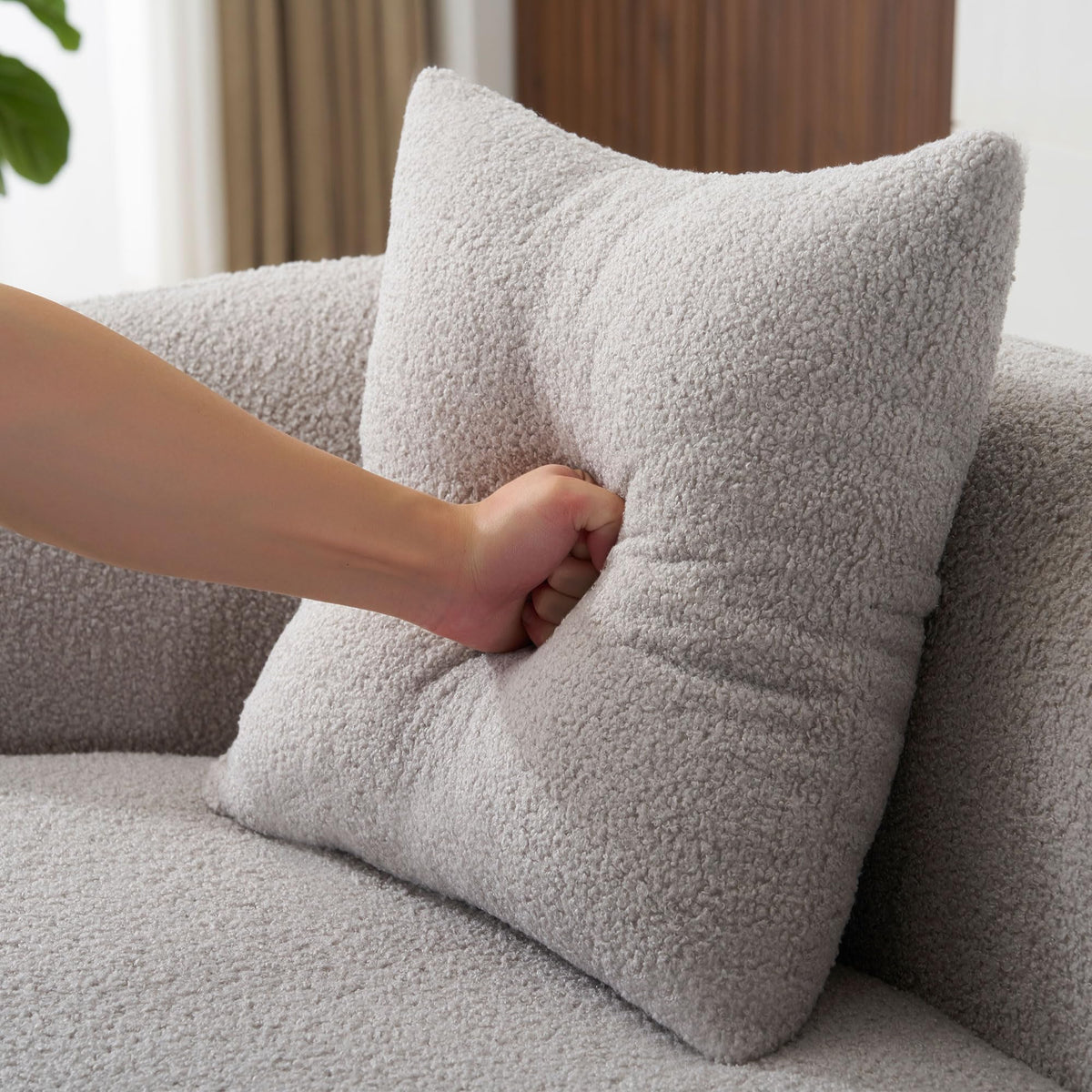 Curved Cloud Sectional Sofa with Pillows