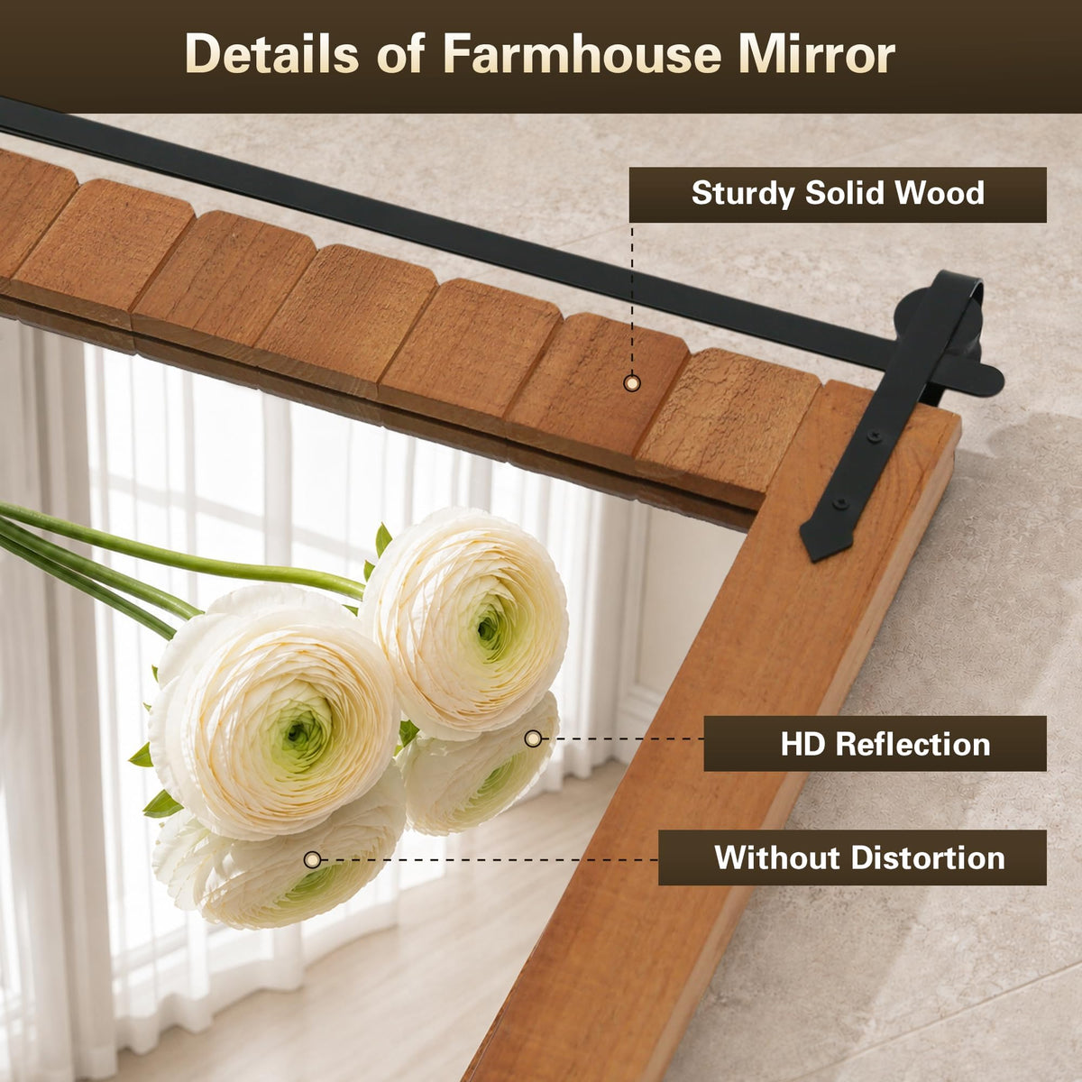 Rustic Barn-Door Bathroom Vanity Mirror
