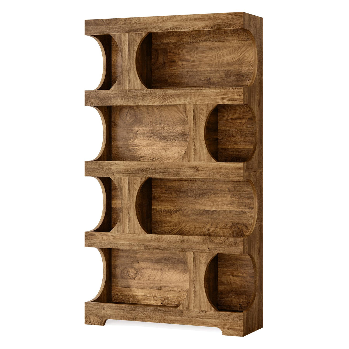 71-Inch S-Shaped 4-Tier Bookcase – Set of 2
