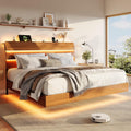GalnFu King Size Floating Bed Frame with LED Lights