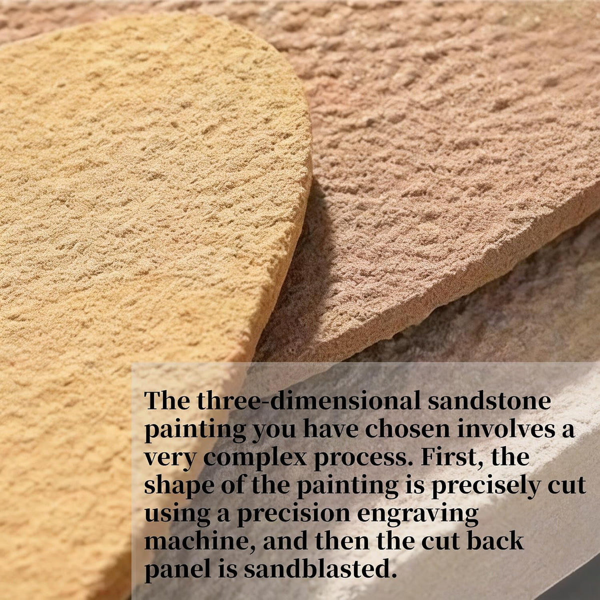 Handmade 3D Sandstone Wall Art with LED & Greenery