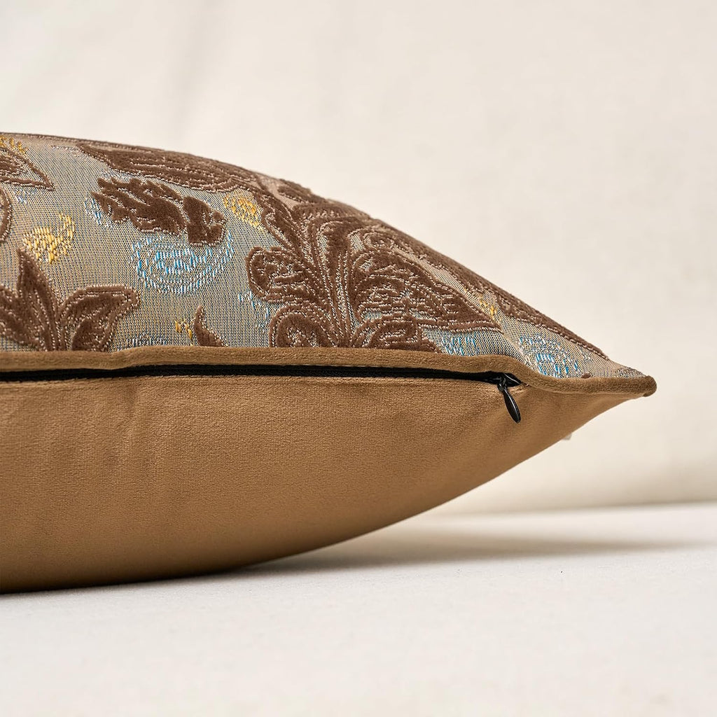 Vintage Floral Cut-Velvet Pillow Cover