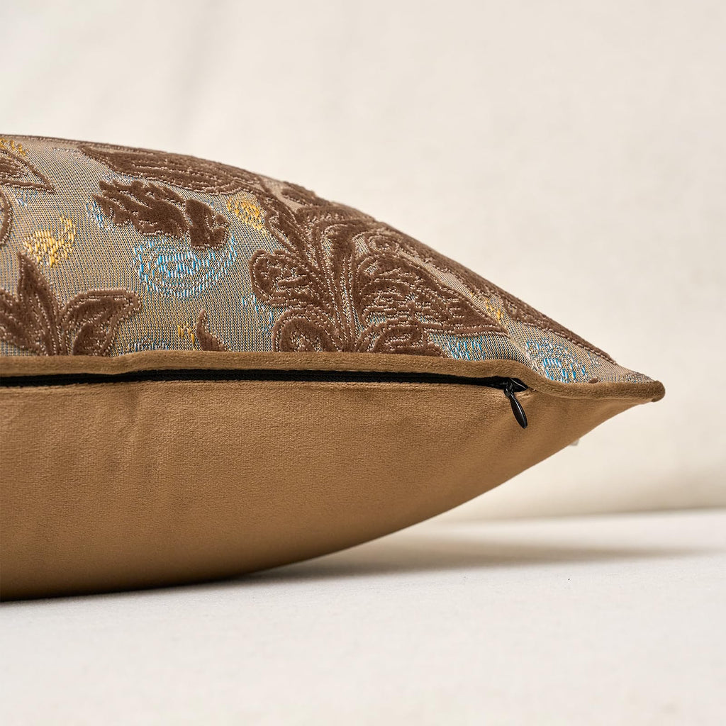 Vintage Floral Cut-Velvet Pillow Cover