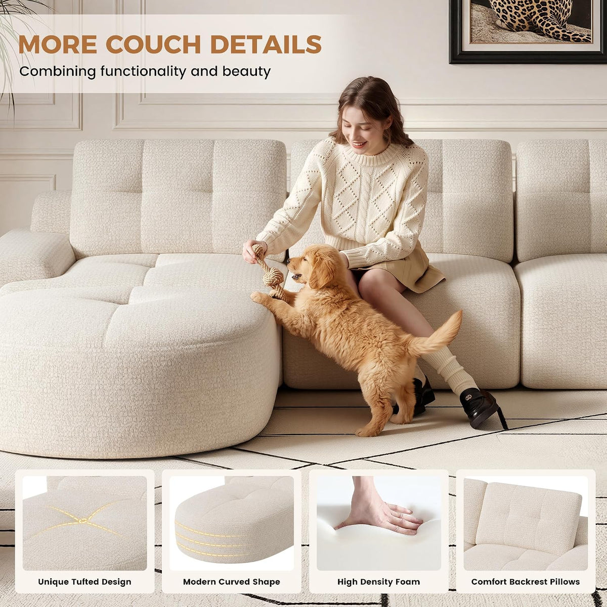 110" Modern Modular Sectional Sofa