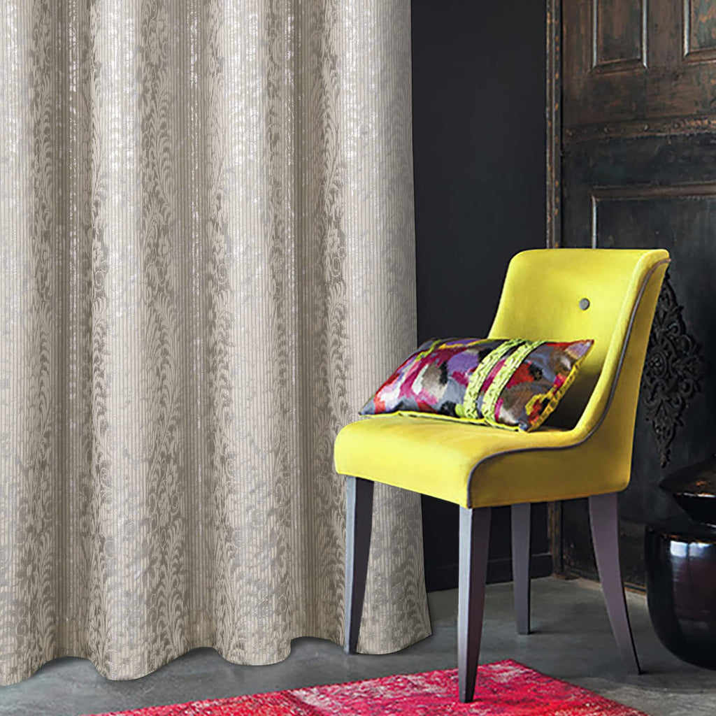 Damask Foil-Print Velvet Blackout Curtains