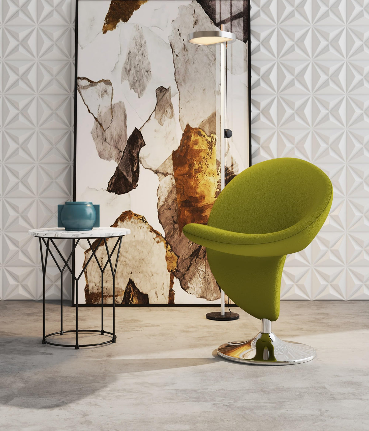 Manhattan Comfort Curl Swivel Accent Chair