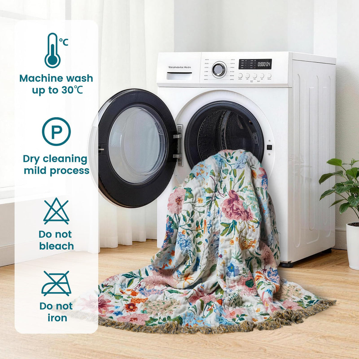 Boho Patterned Cotton Throw Blanket