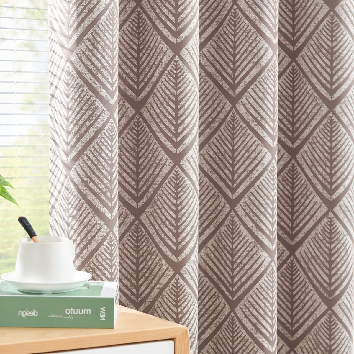 Geometric Blackout Grommet Curtains, Set of Two