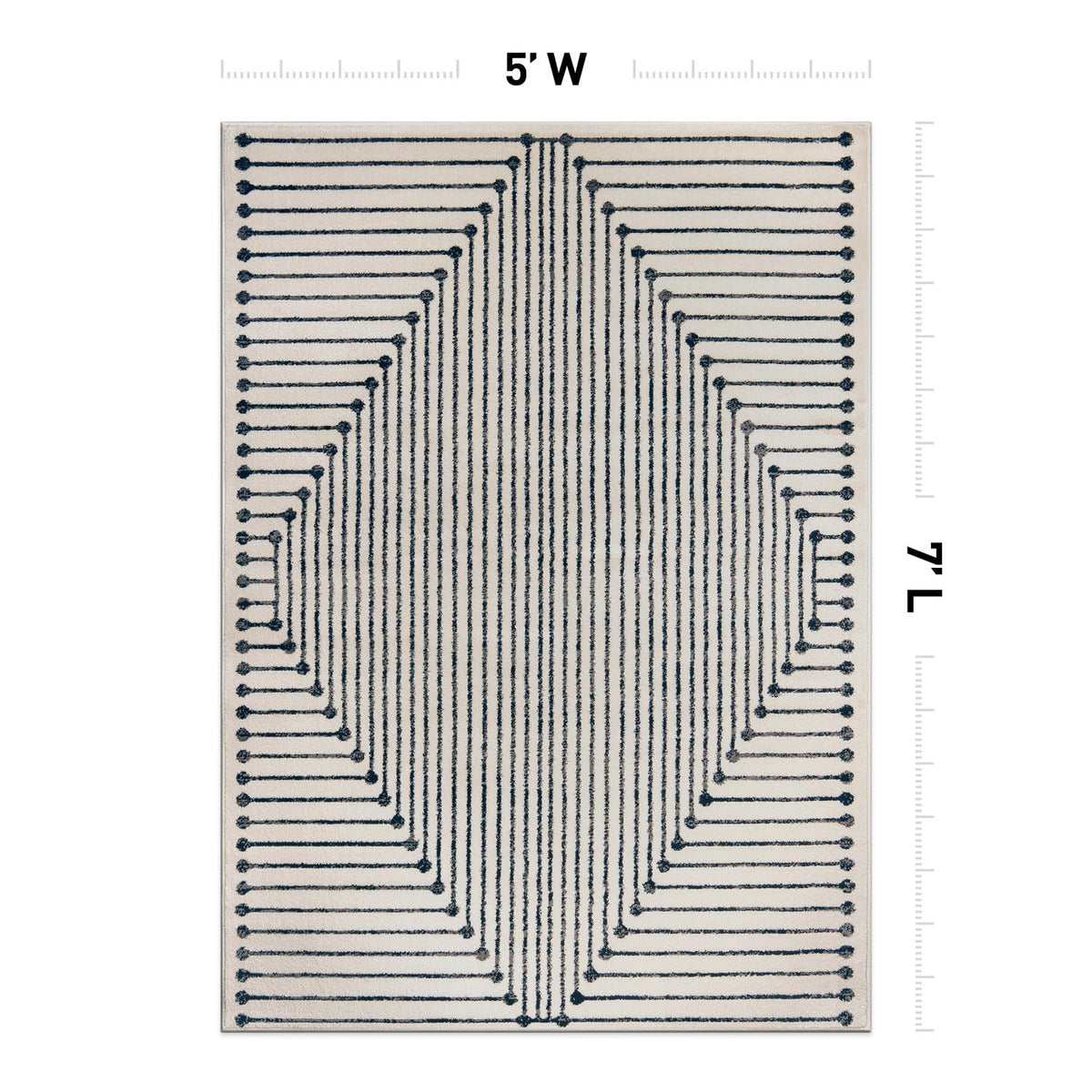 Rugshop Contemporary Bohemian Stripe Area Rug 7'10" x 10' Black