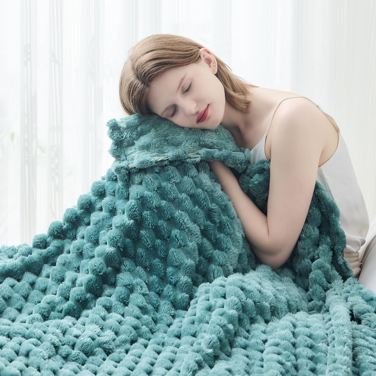 Ribbed Fleece Throw Blanket