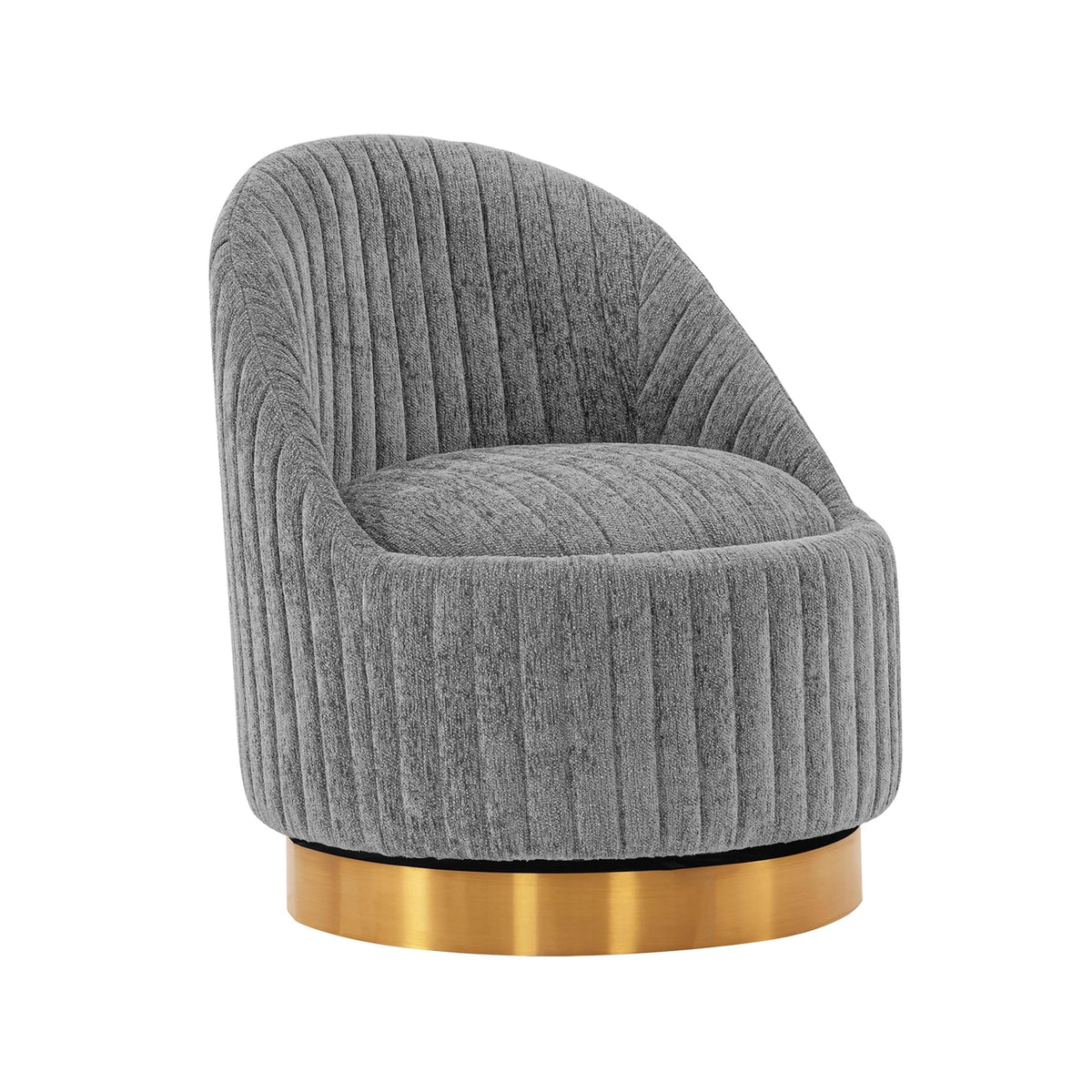 Manhattan Comfort Leela Modern Swivel Accent Chair in Luxurious Boucle Upholstery