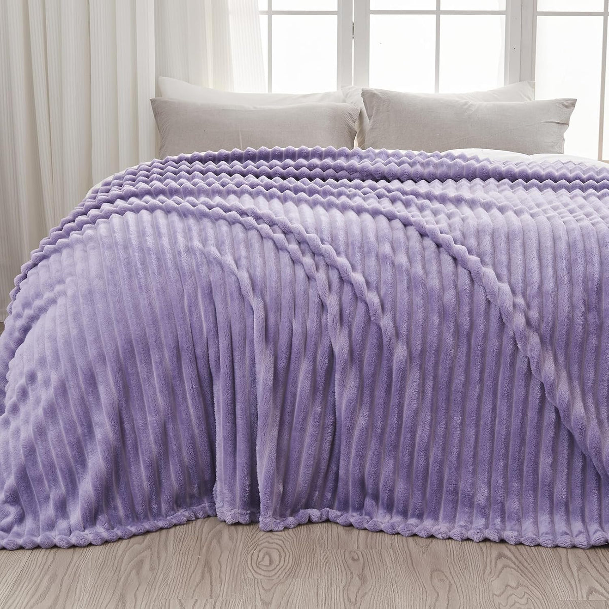 Ribbed Fleece Throw Blanket