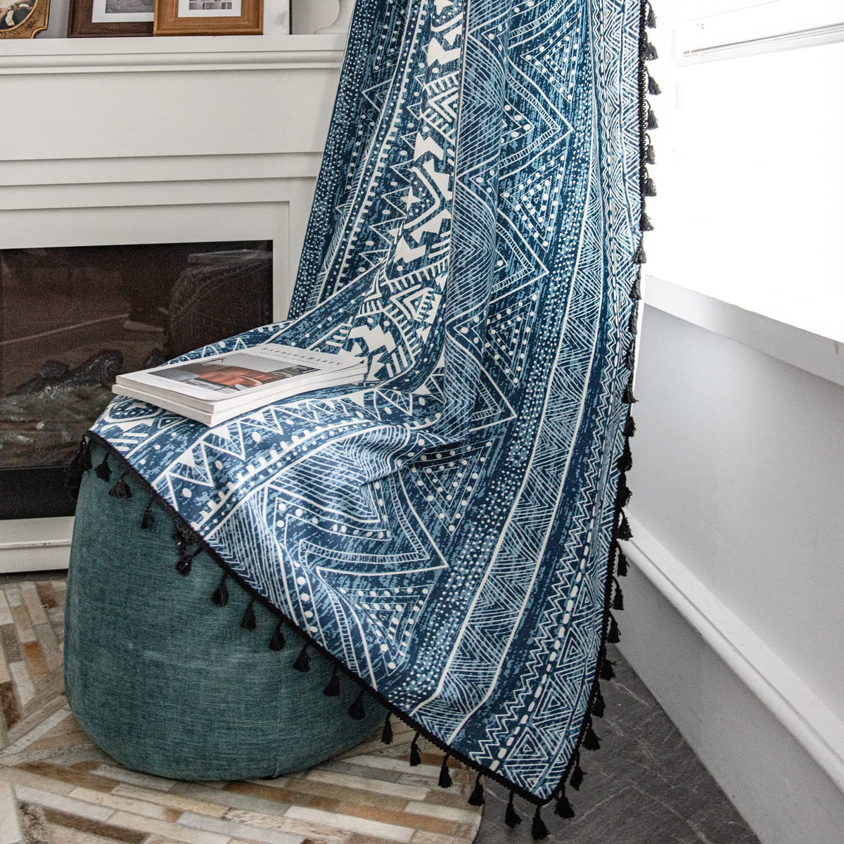 Boho Tassel Curtains, Set of Two