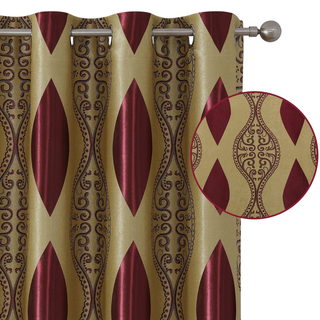 Wave Jacquard Grommet Curtains, Set of Two