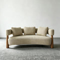 Solid wood designer bench, long upholstered bench for hotel lobby