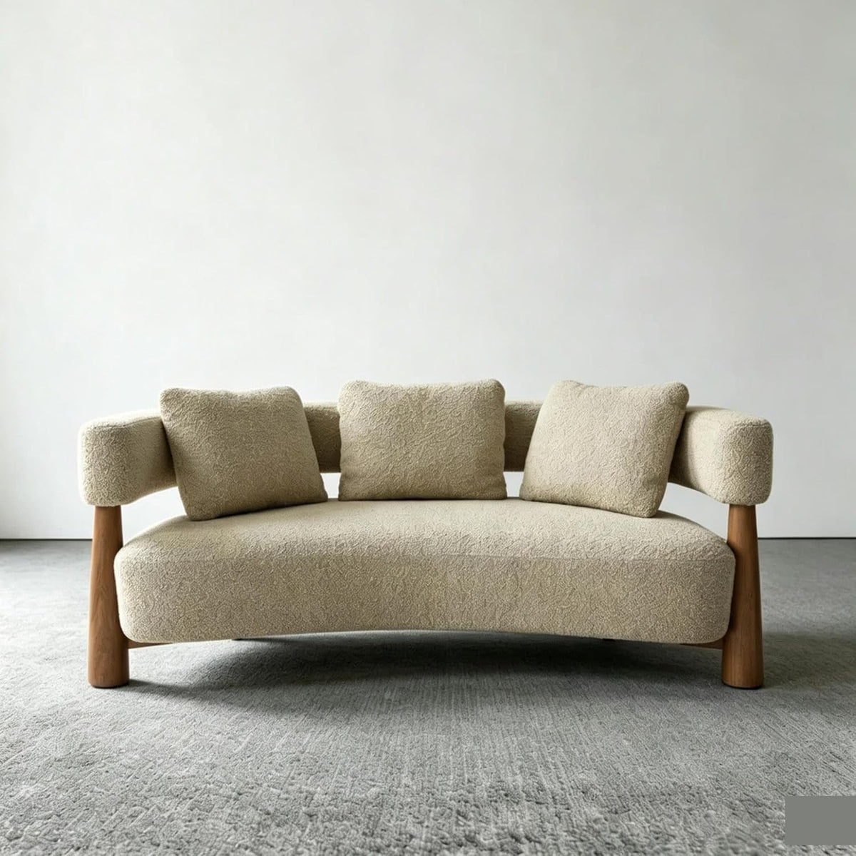Solid wood designer bench, long upholstered bench for hotel lobby