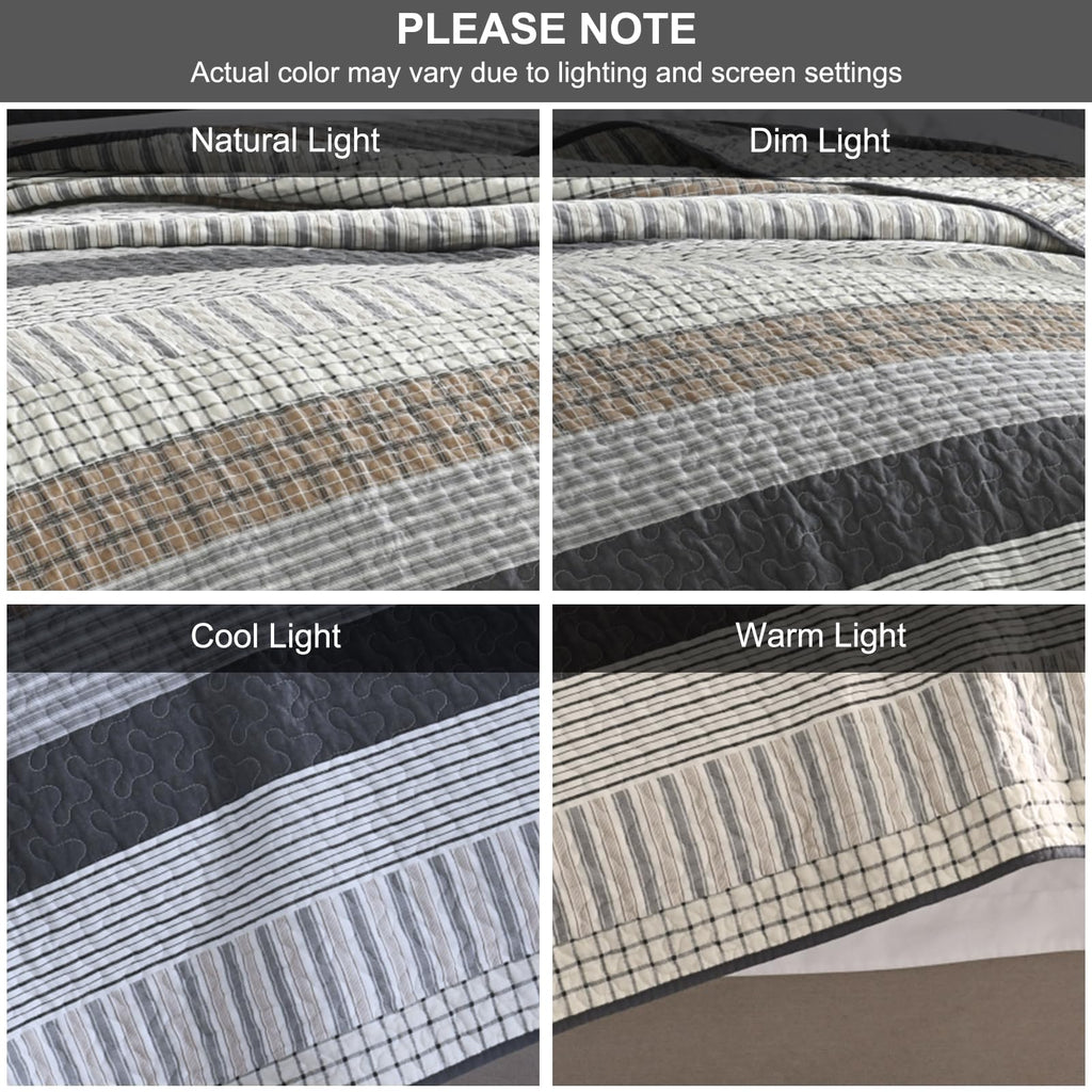 PANGUSHAN 100% Cotton Quilt Set Queen Size