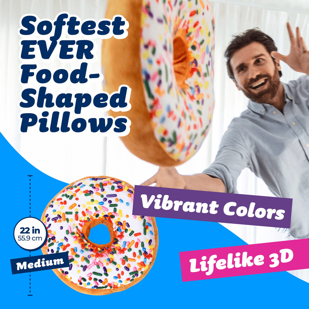 31 Inch 3D Sprinkle Donut Throw Pillow Soft Plush Cushion Gift
