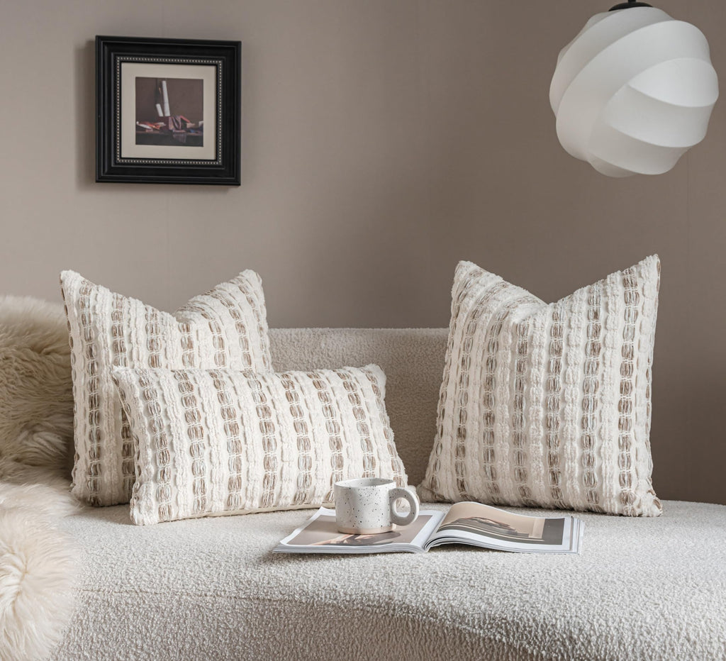 Striped Chenille Pillow Covers