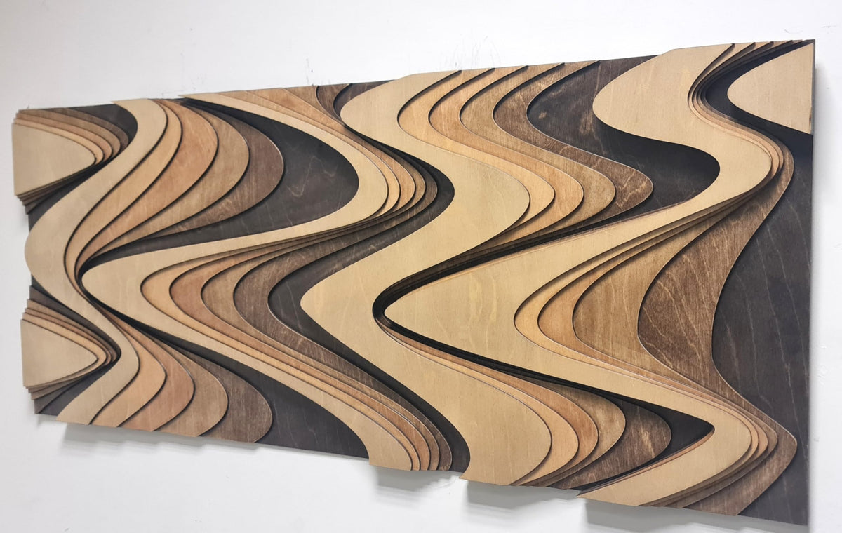 NEODECO Flow Layered Wooden Wall Art
