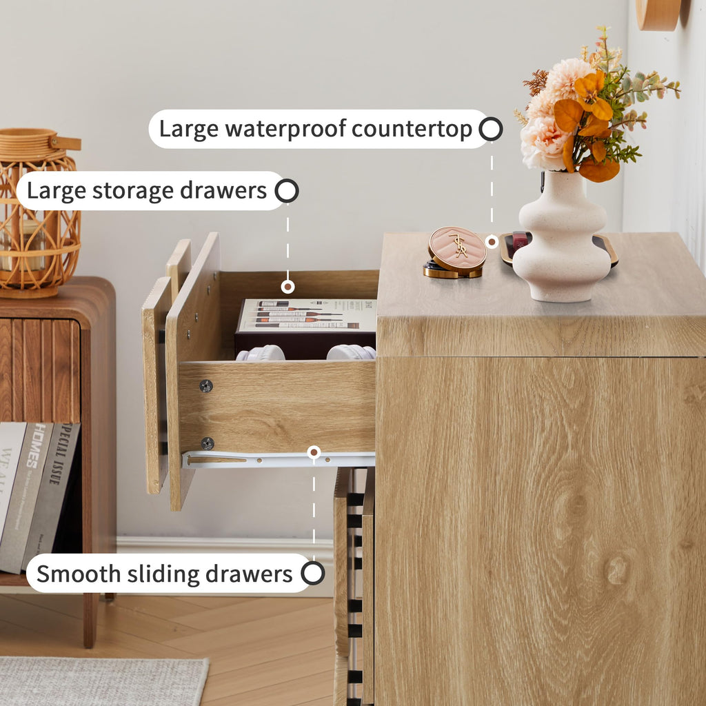Curved Multi-Drawer Nightstand