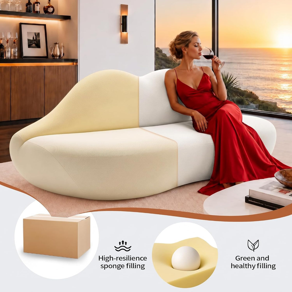 Red Lip Sofa Beauty Salon Clothing Store Rest Area Reception Alien Internet