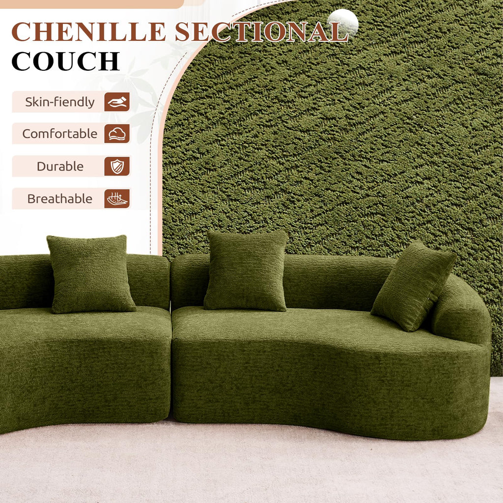 Curved Cloud Sectional Sofa with Pillows