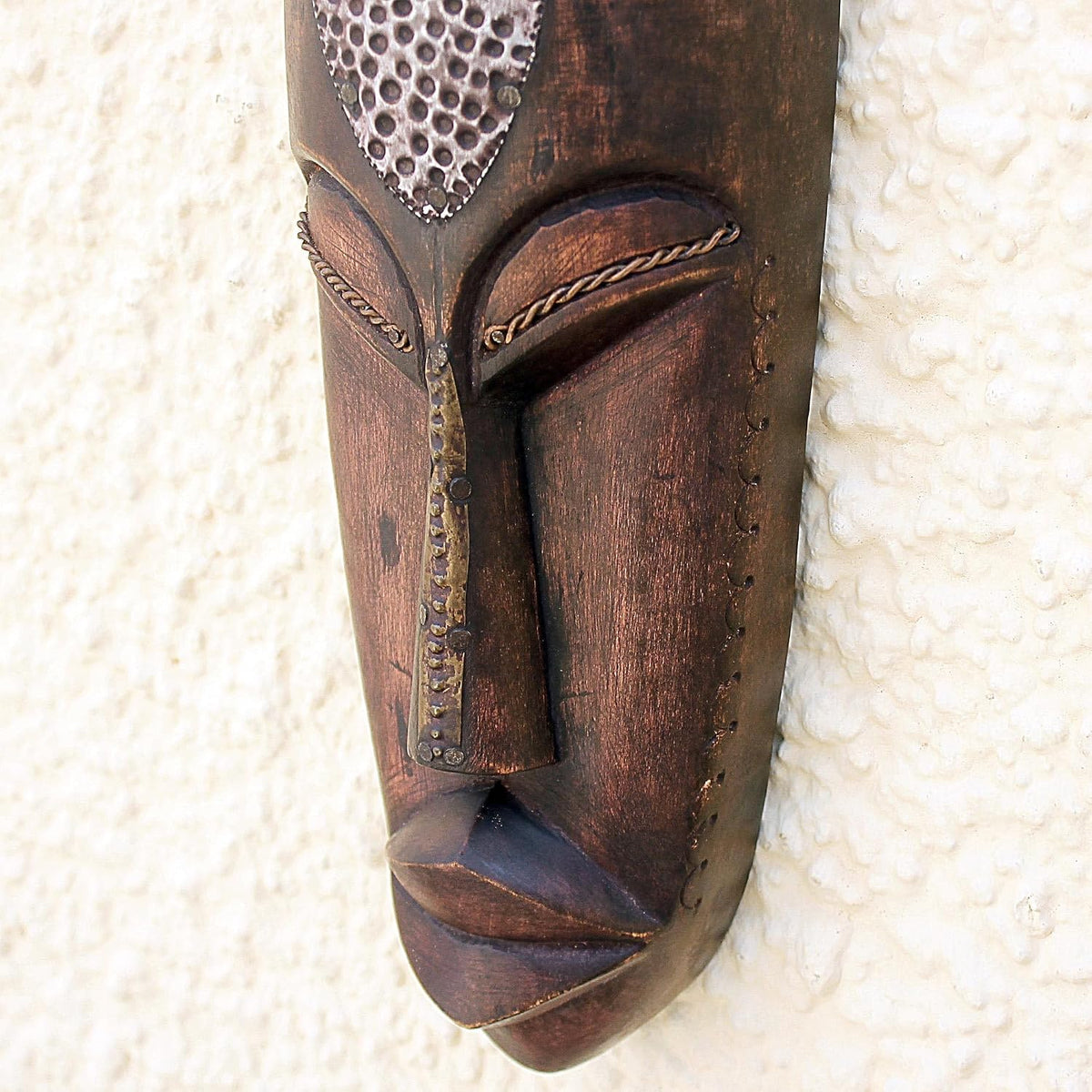 NOVICA Handmade Artisan Ivoirian Wood Mask King Who Loves Peace Fair Trade