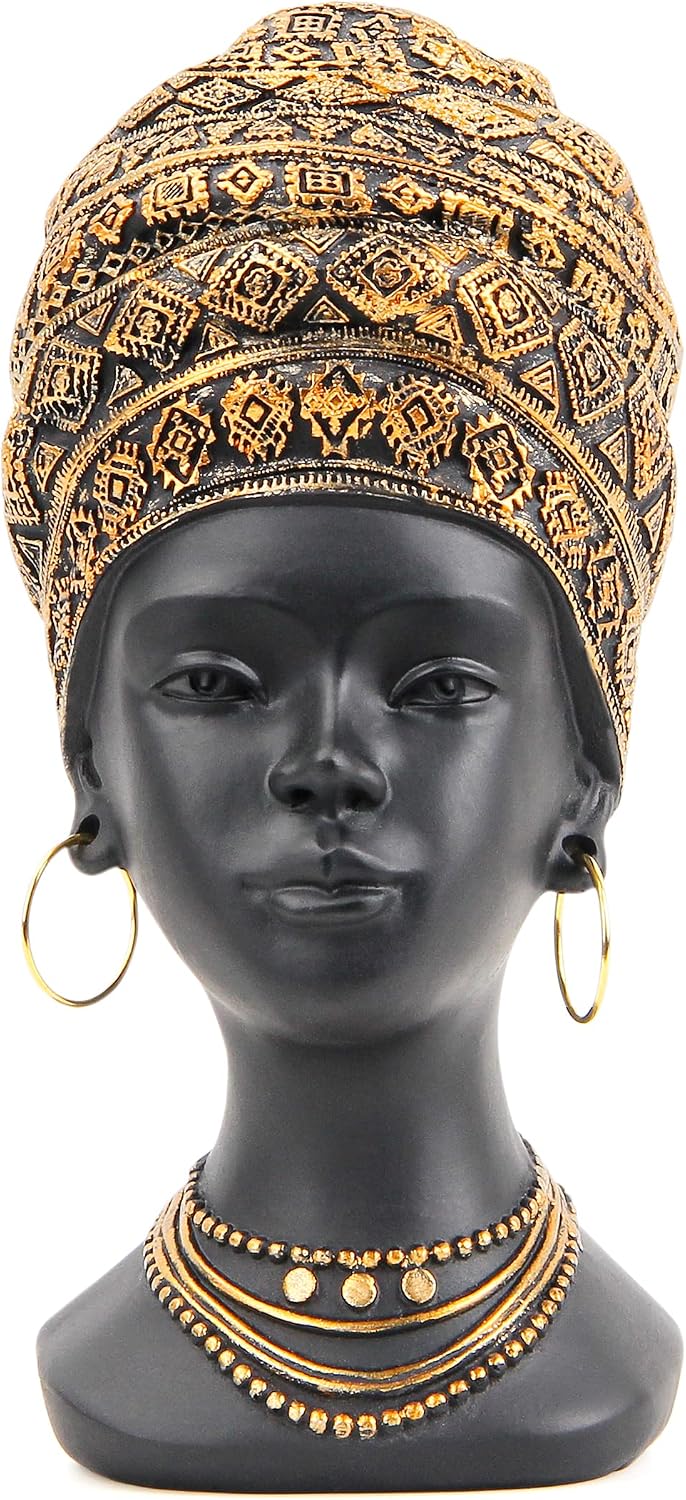African Woman Bust Sculpture