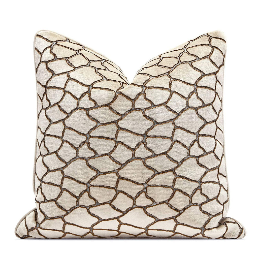 Luxury Brown Cut Pile Velvet Pillow Covers 18x18 with Raised Textured Pattern(Not a